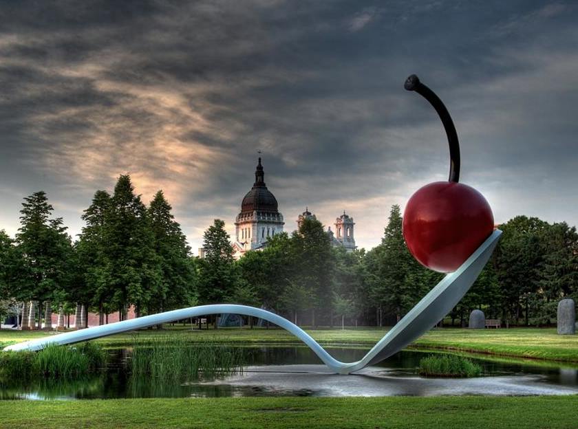Cherry Sculpture Claes Oldenburg Minneapolis Minnesota