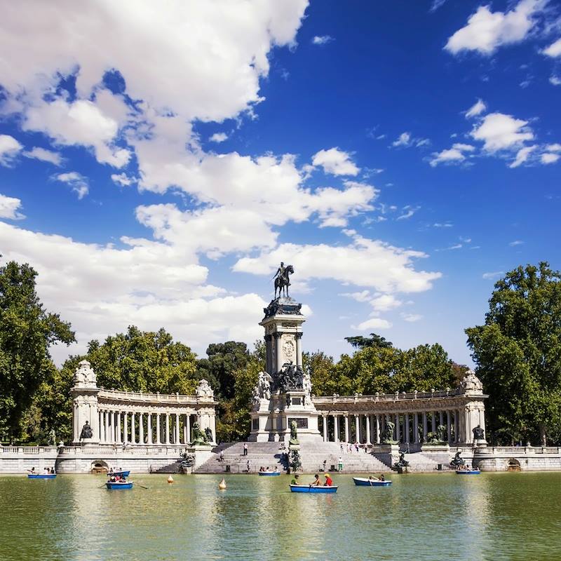 Monument to Alfonso XII in the Parque del Buen Retiro Park of the Pleasant Retreat in Madrid Spain