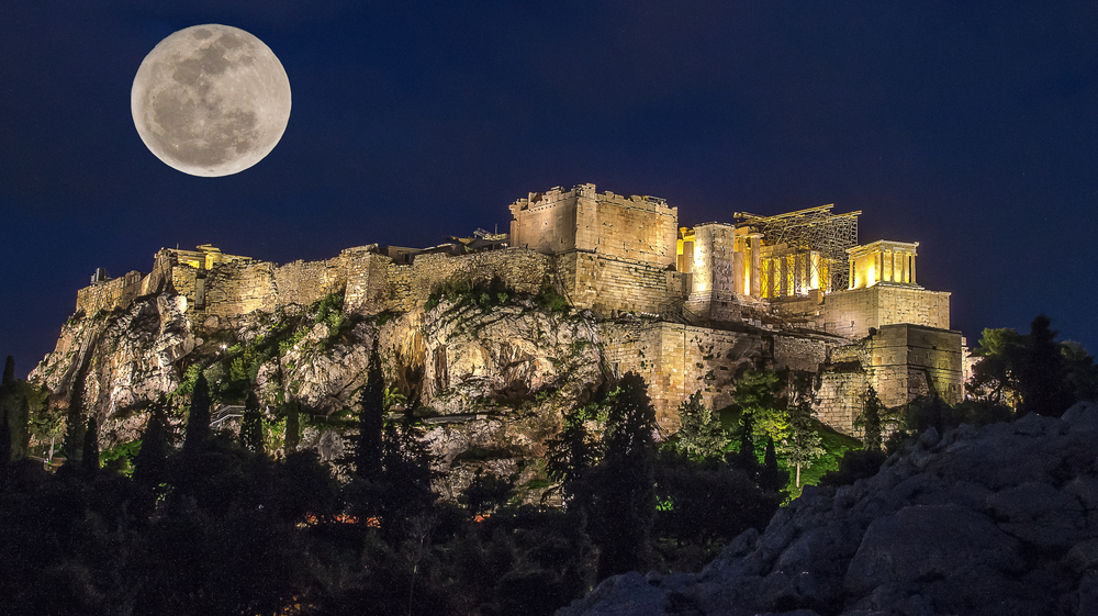 Acropolis in the moonlight