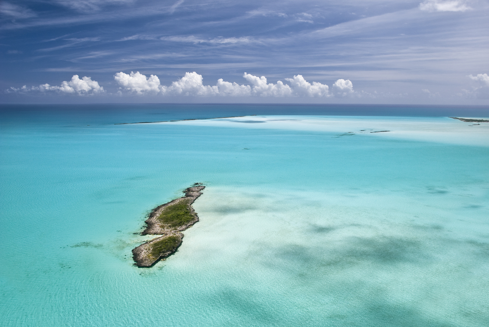 An Bahamian island paradise from the sky