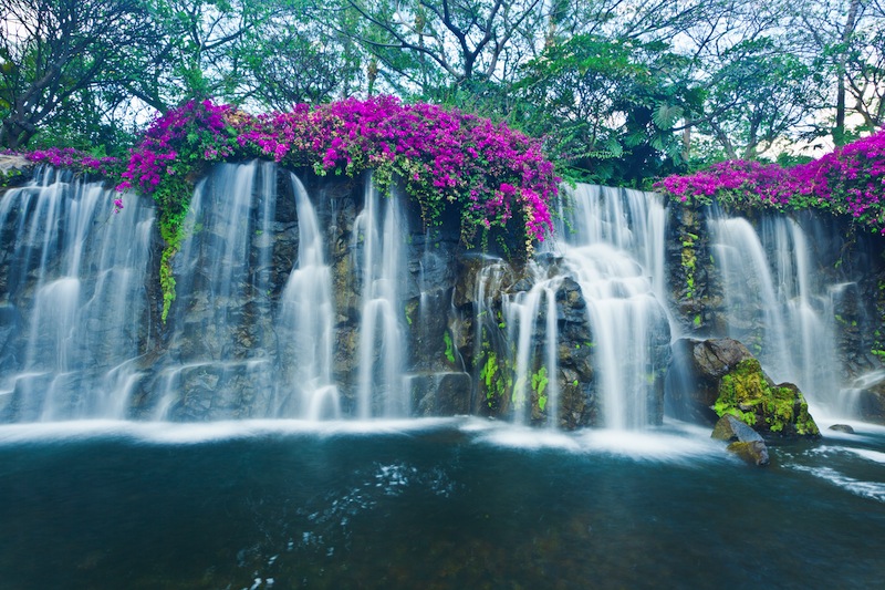 Beautiful Blue Waterfall in Hawaii 