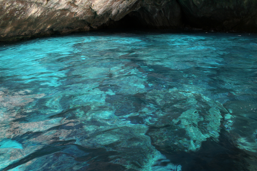 Beautiful Cove on the coast of the Island of Capri Italy 