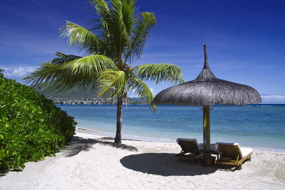 Beautiful tropical beach in luxury resort in Mauritius 