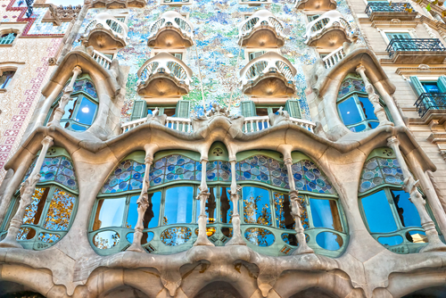 Casa Battlo also could the house of bones designed by Antoni Gaudi­ with his famous expressionistic style on Decemb