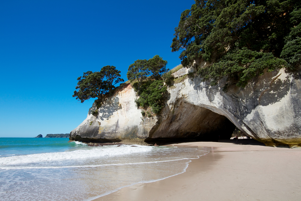 Cathedral Cove marine reserve on the Coromandel Peninsula in New Zealand 