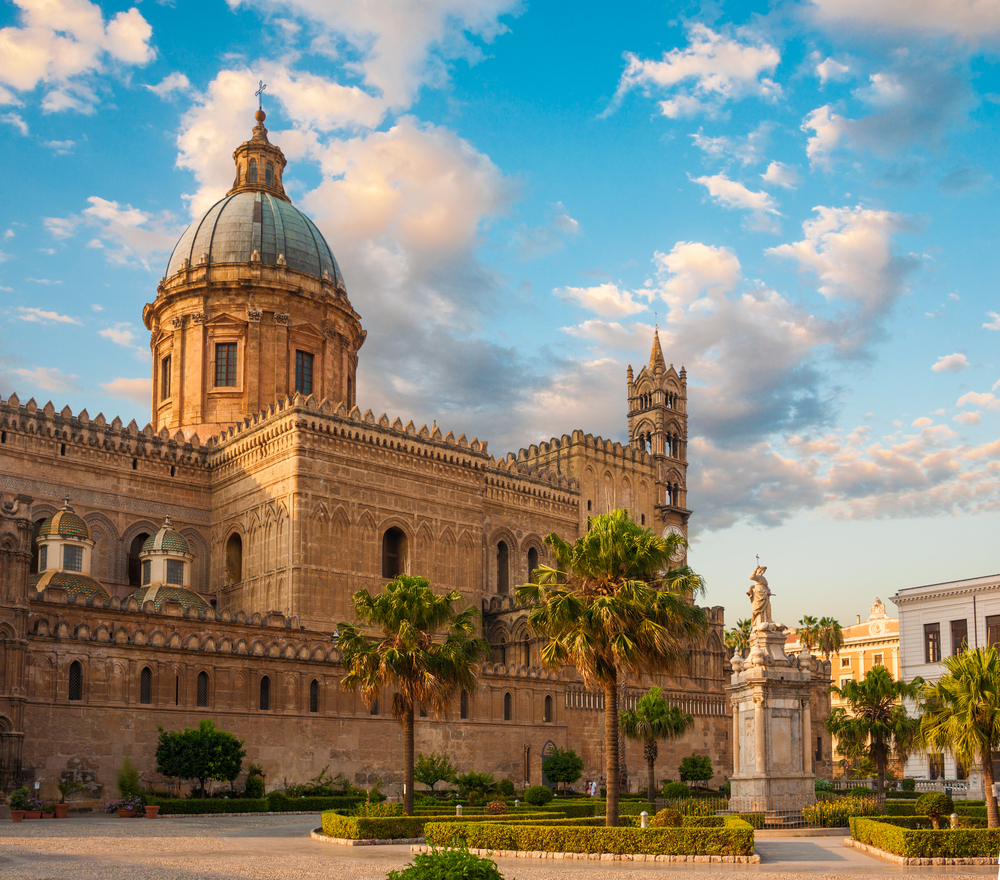 Cathedral of Palermo during sunset Sicily island Italy