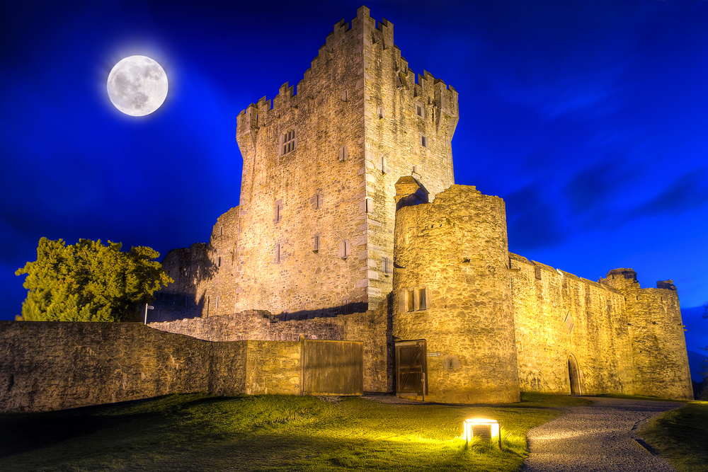 Century Ross castle at night Co