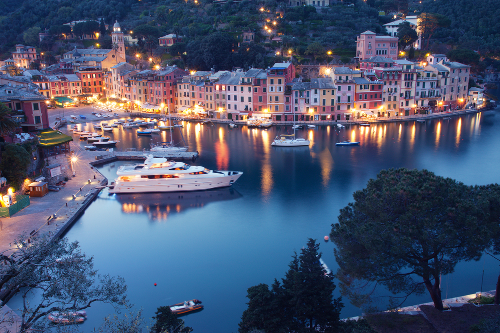 Colorful Portofino fishing village at dusk in Liguria Italy 7