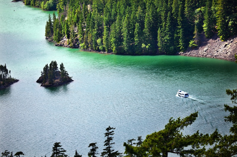 Diablo Lake Boat North Cascades National Park Washington Pacific Northwest 