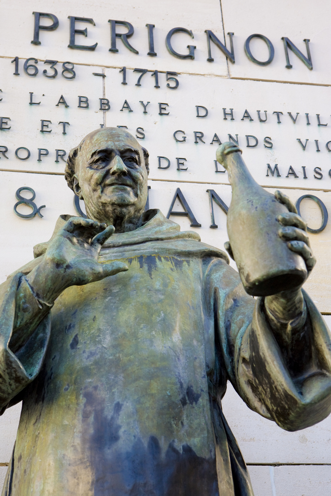 Dom Perignon statue Epernay Champagne Region France