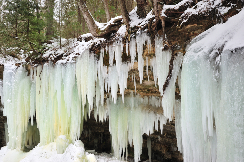 Eben Ice Caves A frozen winter waterfall in Michigans Upper Peninsula