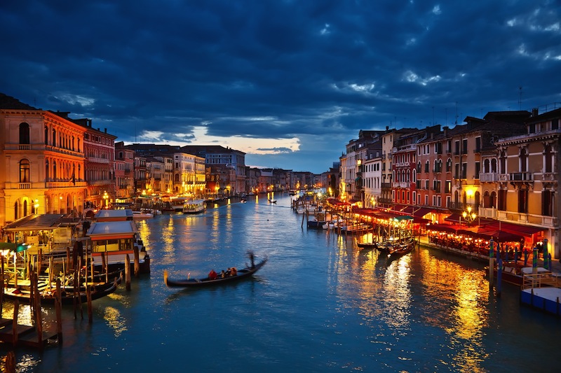 Grand Canal at night Venice 
