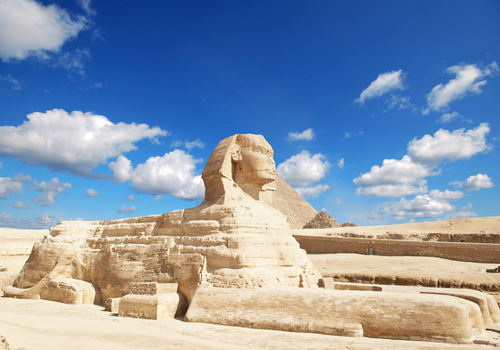 Great Pyramid of Pharaoh Khufu located at Giza and the Sphinx