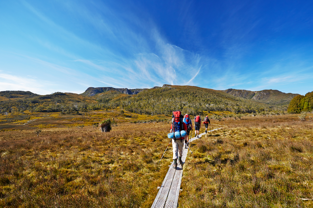 Hikers on Overland Trail in Tasmania Australia 8