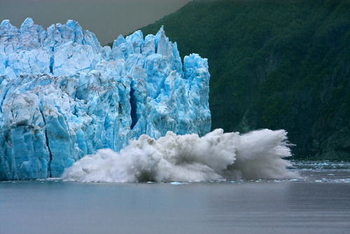 Hubbard Glacier calving longest tidewater glacier in Alaska 