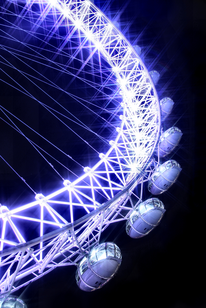 London Eye abstract original shot with star filter to create beautiful night time glow