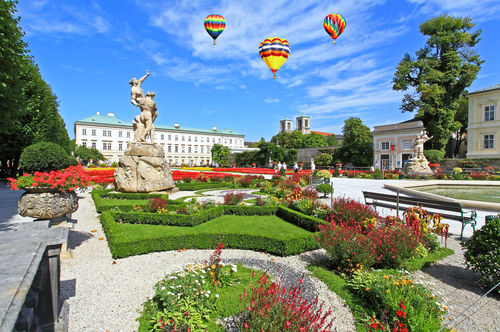 Mirabell palace and garden in the summer Salzburg Austria 