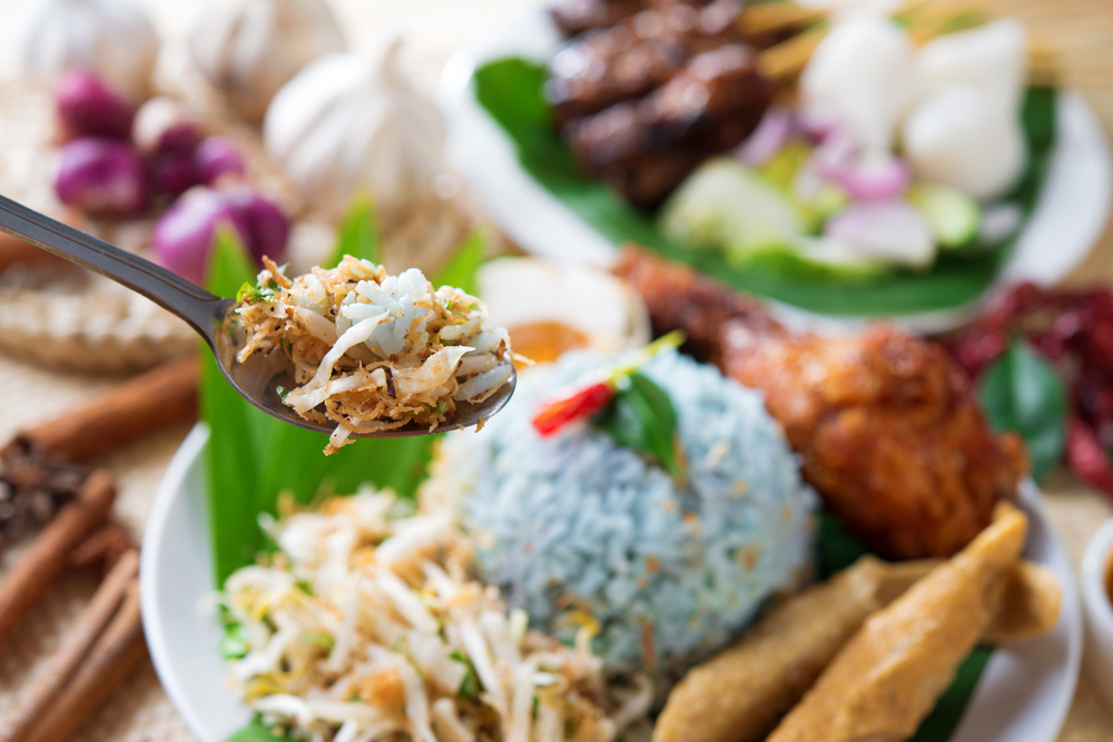 Nasi kerabu famous Malaysian Malay rice dish