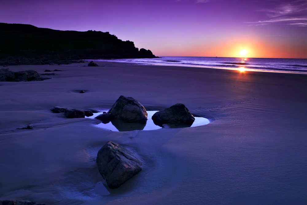 Normandy sunset beach 1
