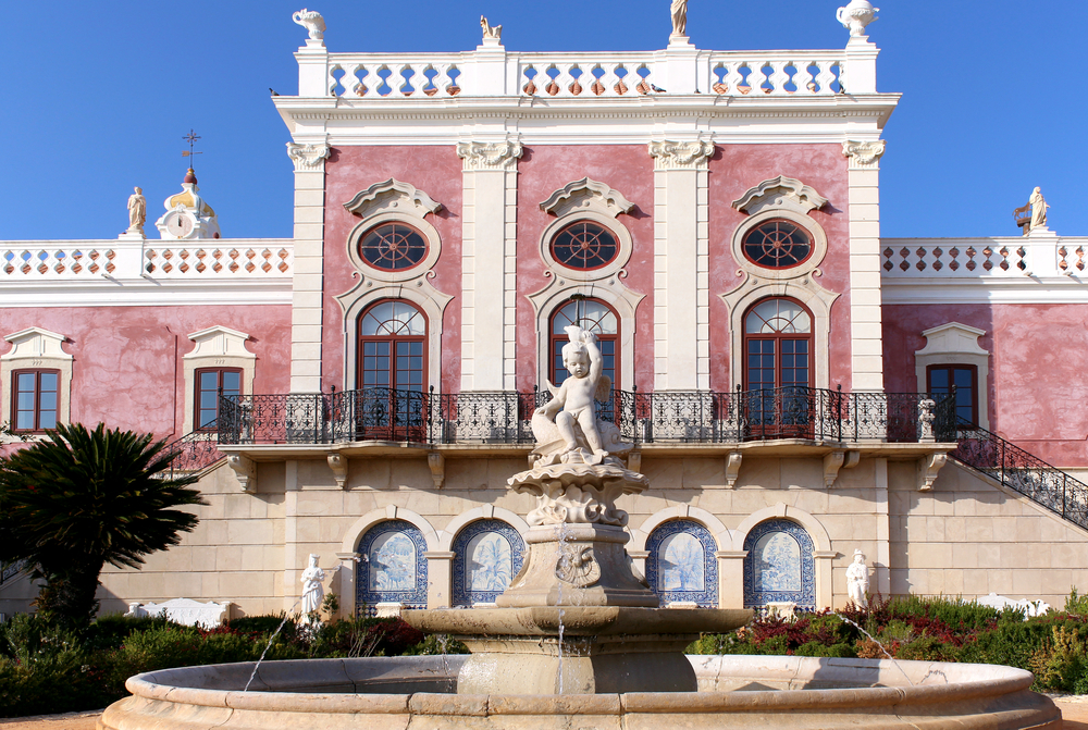 Palace of Estoi fountain a work of Romantic architecture unique in the Algarve region