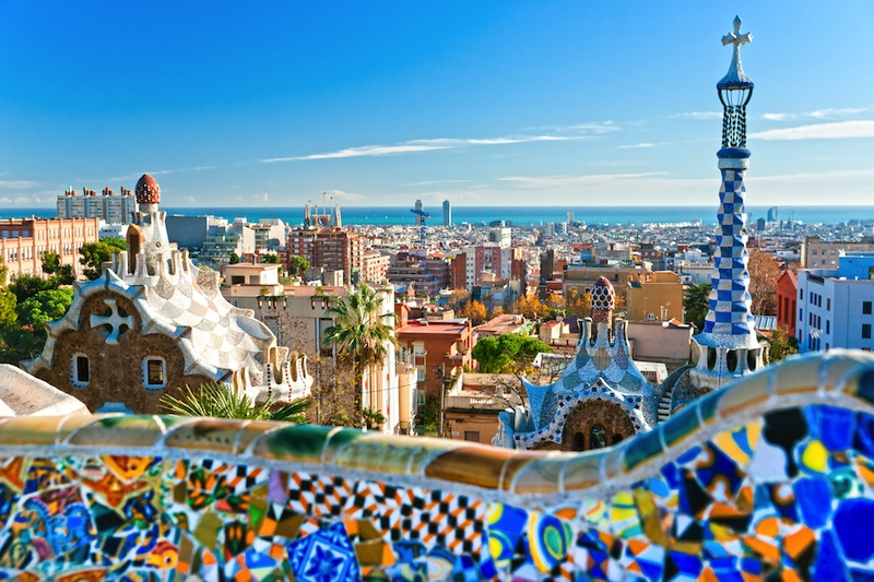Park Guell in Barcelona Spain