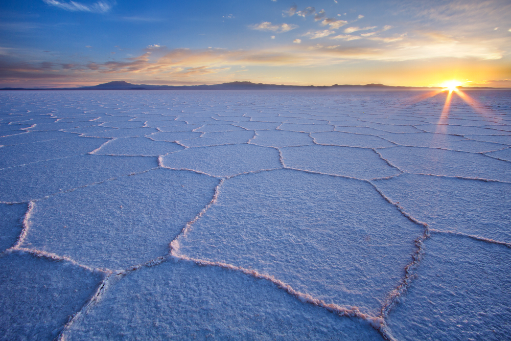 Salar De Uyuni At Sunrise The Largest Salt Flat In The World 