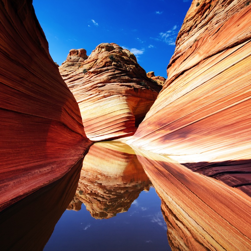 The Wave amazing rock formation in Arizona