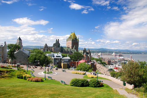 View of old Quebec and the Château Frontenac Quebec Canada
