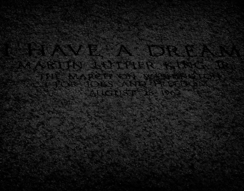 WASHINGTON DC USA SEPTEMBER 30 2009 An inscription on the floor of the Lincoln Memorial marks the spot from which in August 1963 Martin Luther King Jr