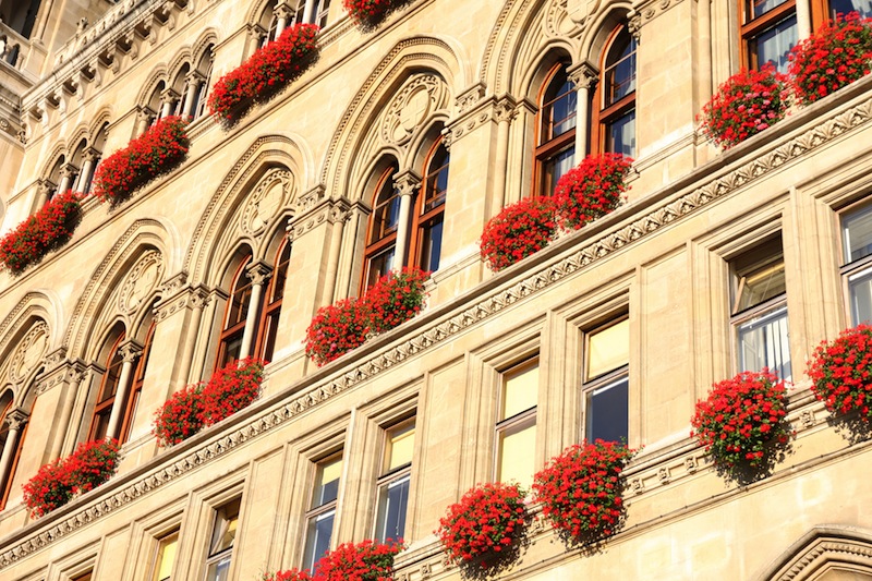 famous City Hall building Rathaus in Vienna Austria