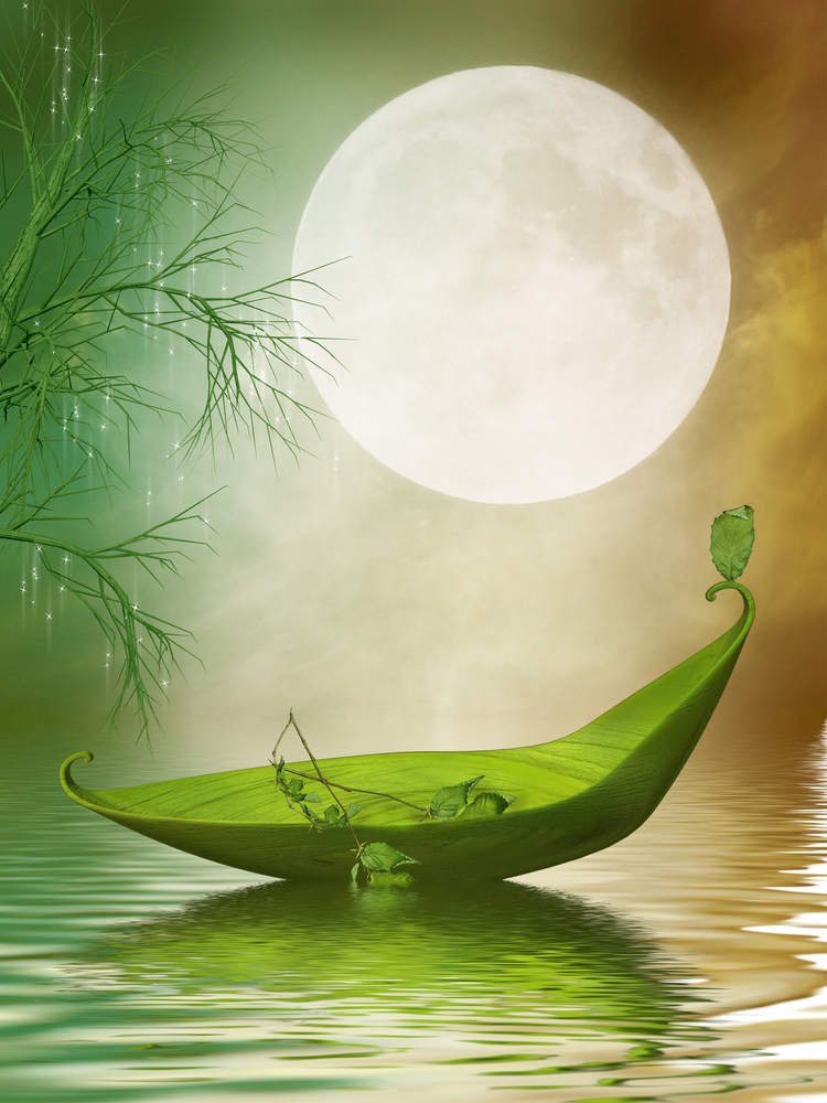 luna barca fiume
