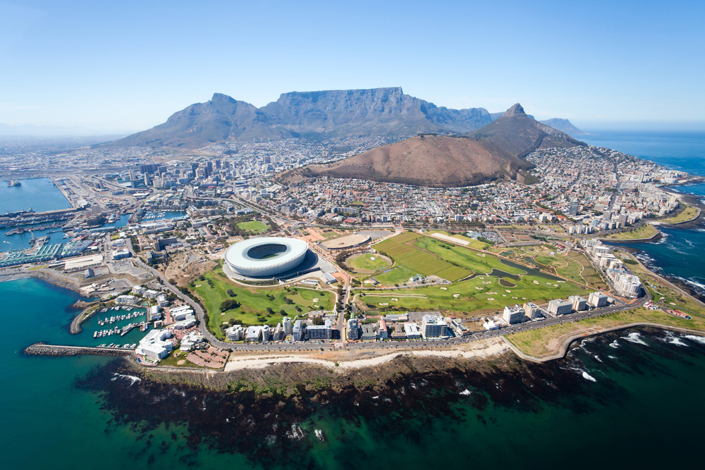 overall aerial view of Cape Town South Africa